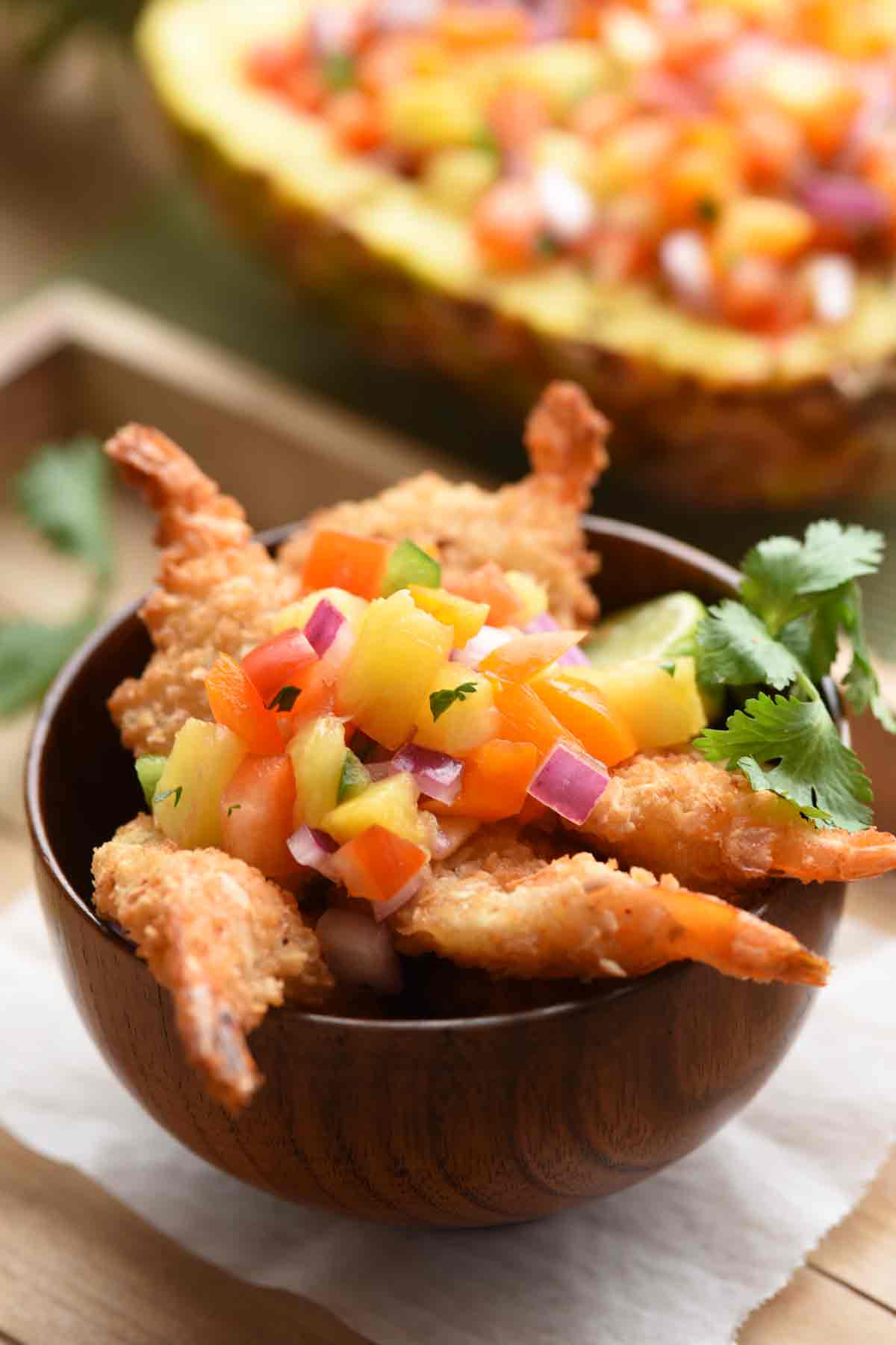 Coconut Shrimp Topped with Pineapple Salsa