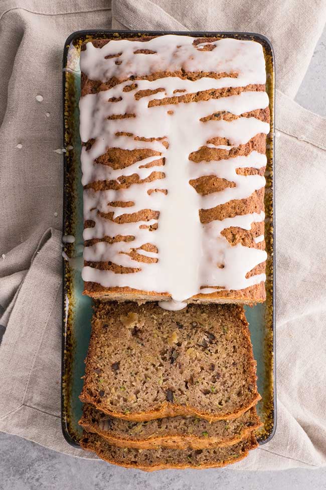 Pineapple Zucchini Bread with Icing