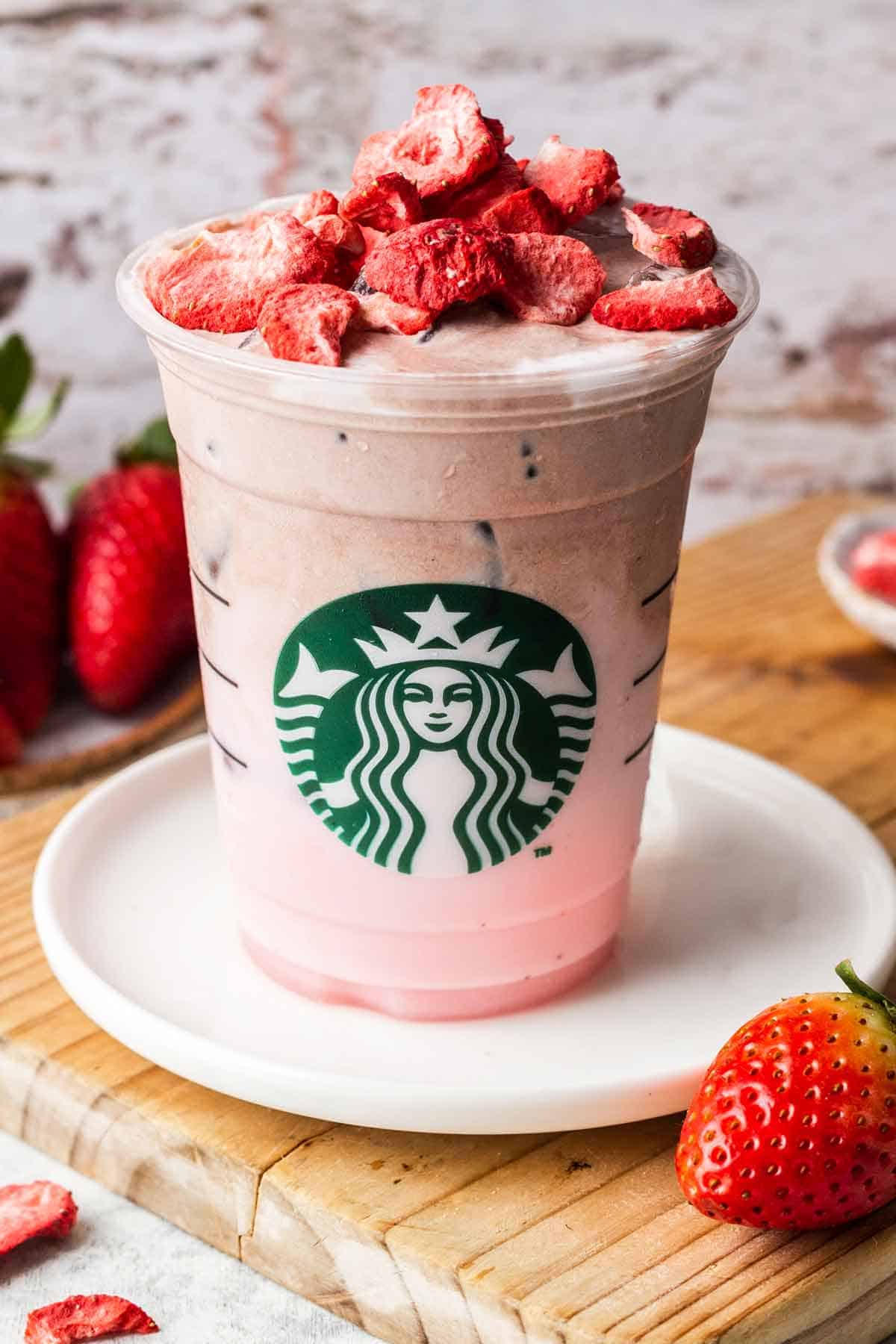 Homemade Pink Drink with Chocolate Foam
