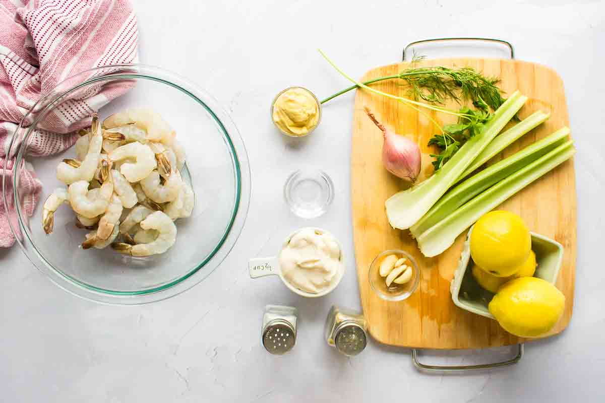 Poached Shrimp Salad Ingredients