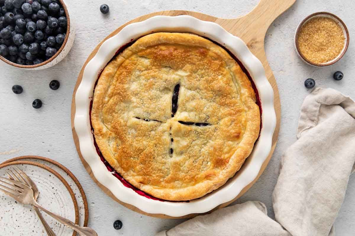 Blueberry Pie with Puff Pastry Top