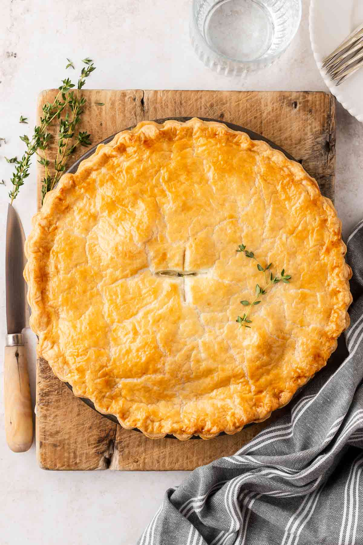 Puff Pastry Chicken Pot Pie with Peas Carrots