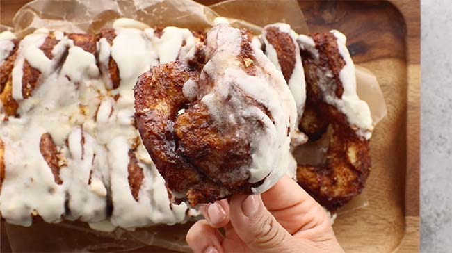 Piece of Pull Apart Cinnamon Bread