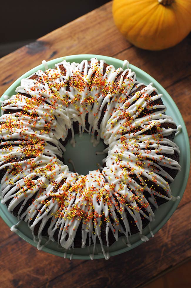 Pumpkin Bundt Cake with Cream Cheese Icing