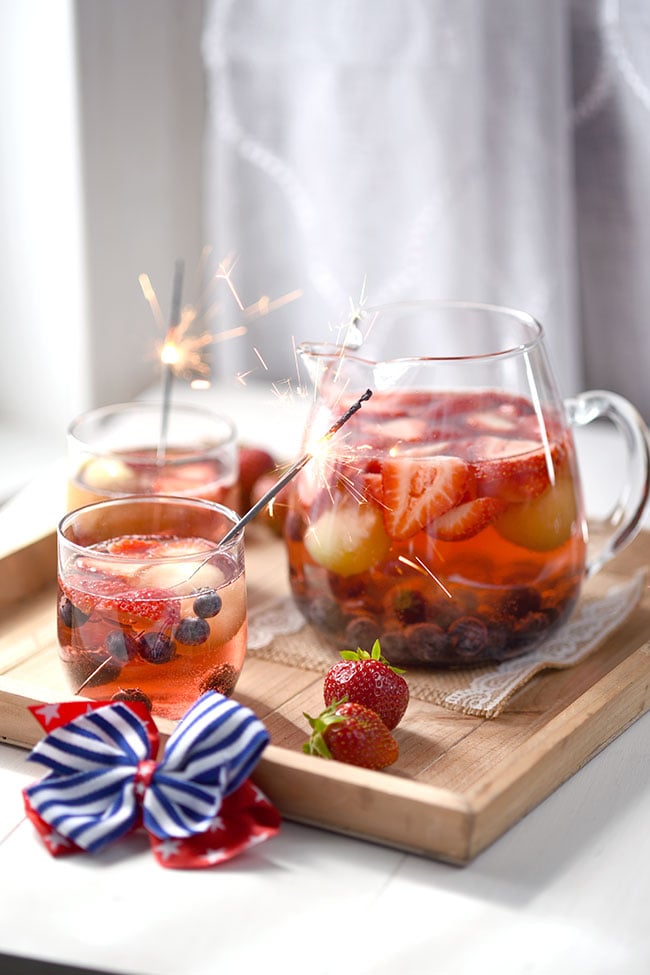 Red White and Blue Moscato Sangria