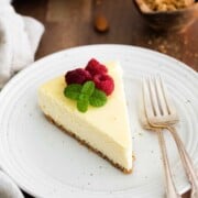 Ricotta Mascarpone Cheesecake topped with berries