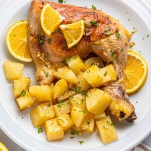 Roasted Chicken Quarters and Potatoes