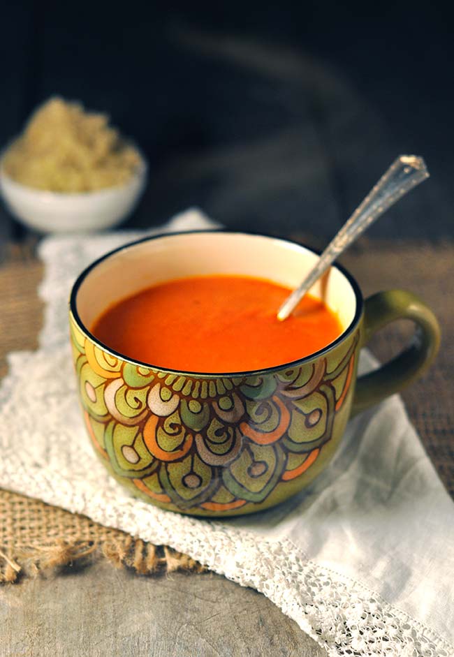 Spicy Coconut Roasted Red Pepper Soup