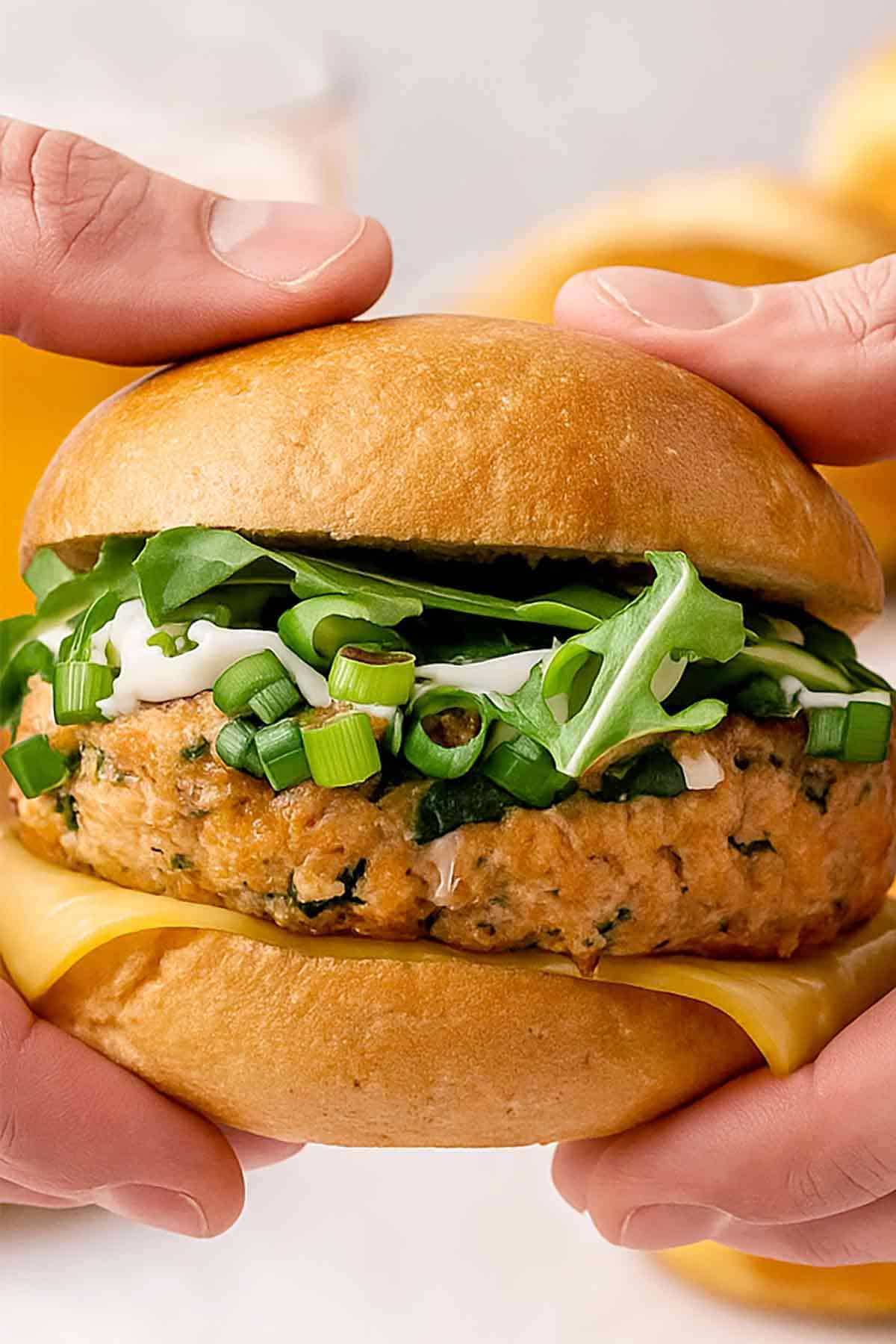 Salmon Burger with Cheese
