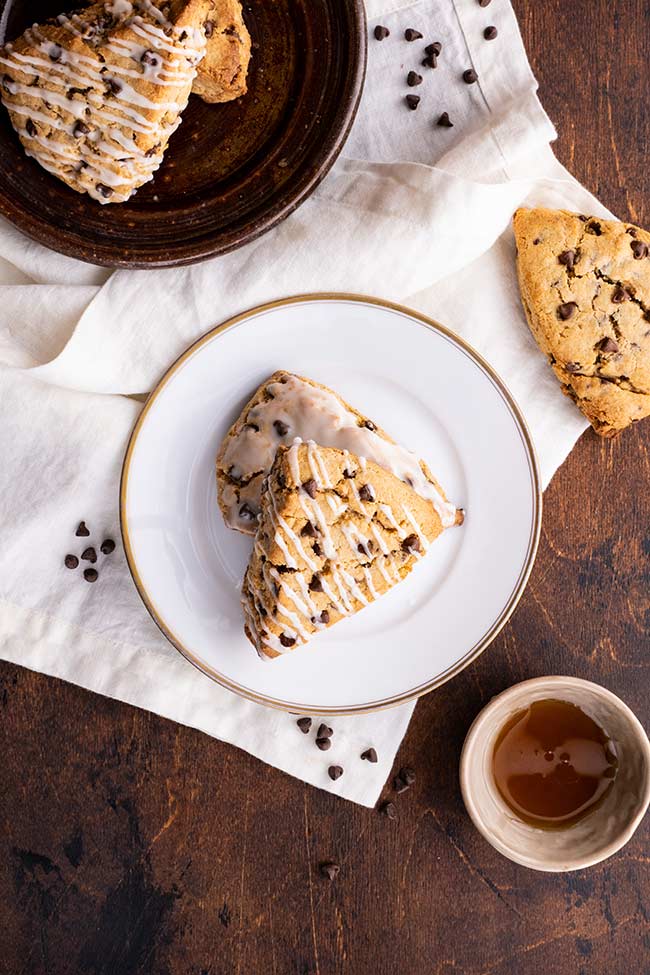 Chocolate Chip Scones with Icing