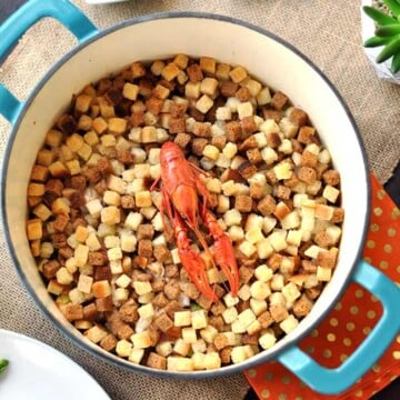 Seafood Casserole using crawfish, crab, clams and shrimp