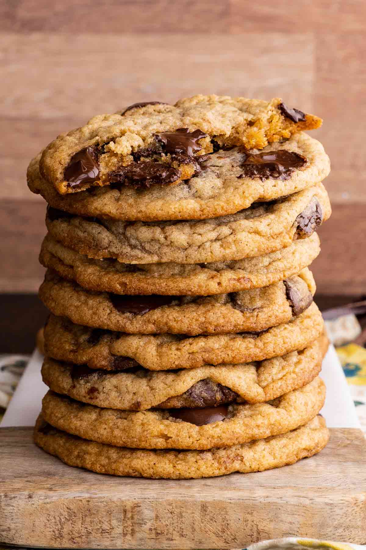 Stack of Super Soft Chocolate Chips Cookies