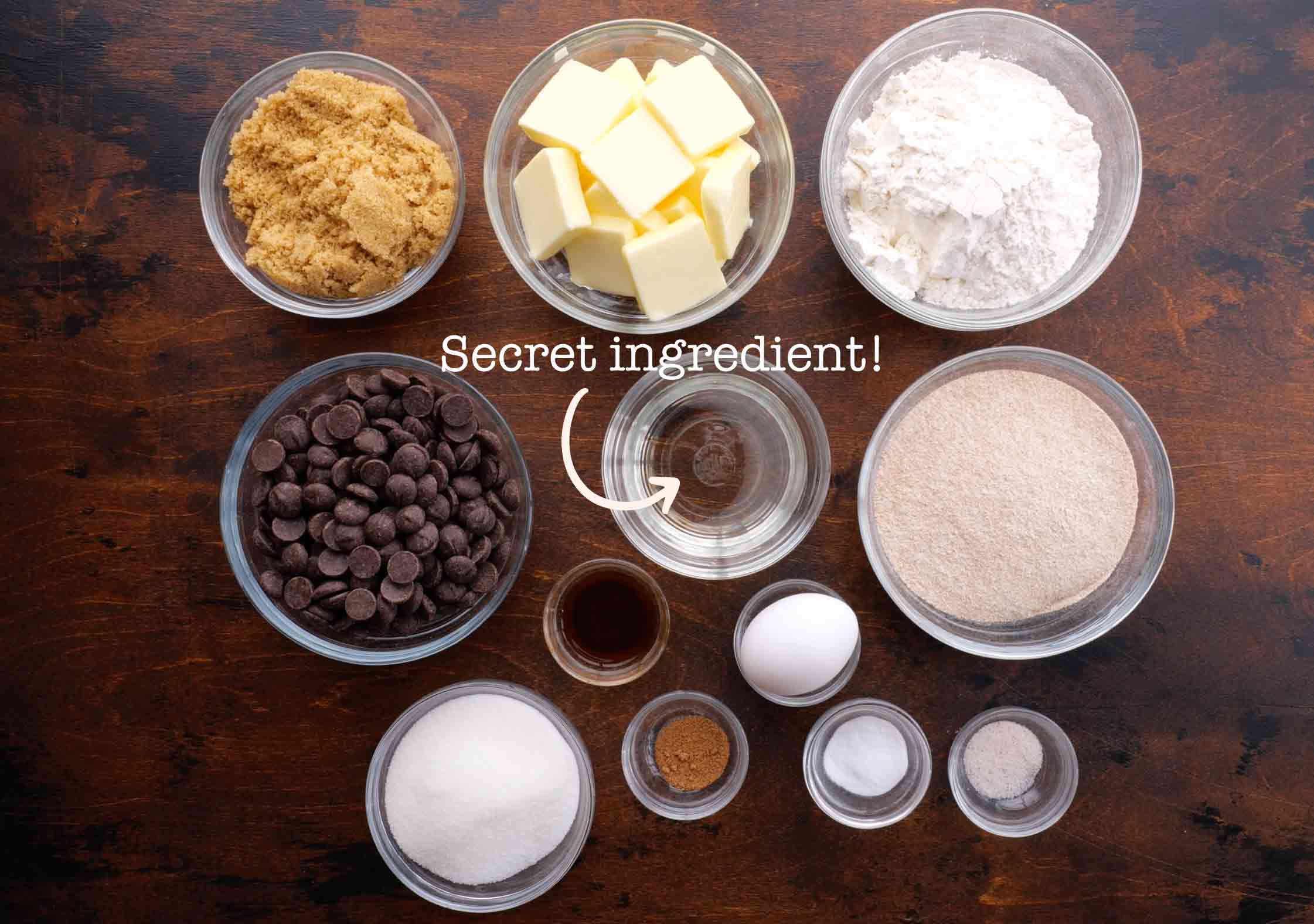 Ingredients for Super Soft Chocolate Chip Cookies