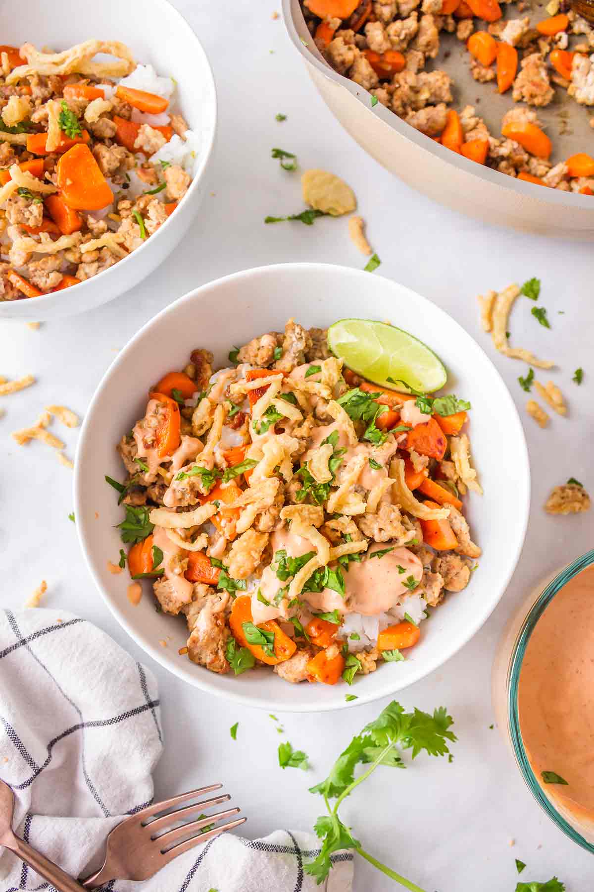 Sesame-Ginger Pork Bowl with Lime Rice
