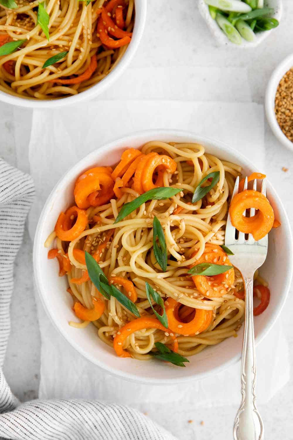 Sesame Noodle Salad with Carrots for Luch