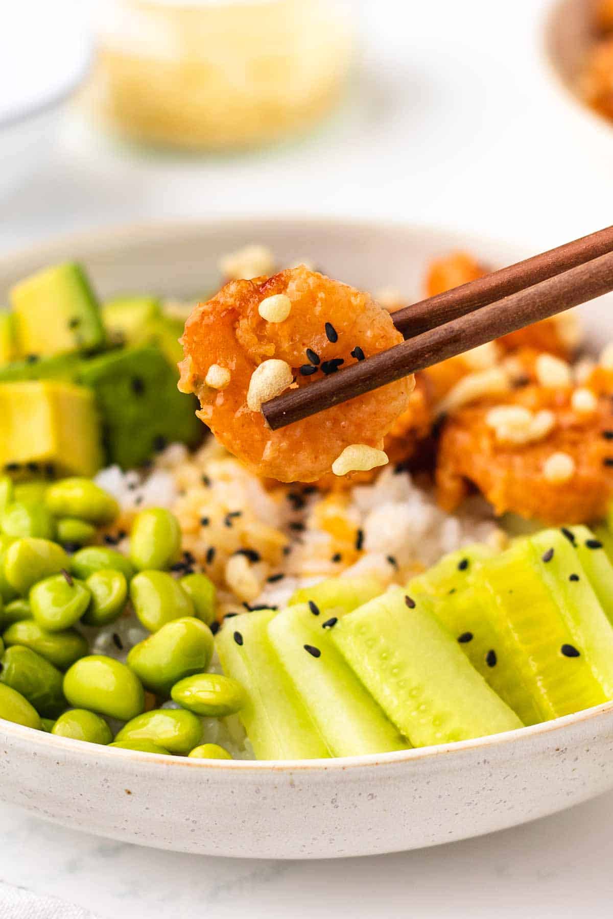 Crunchy Shrimp and Avocado Sushi Bowl