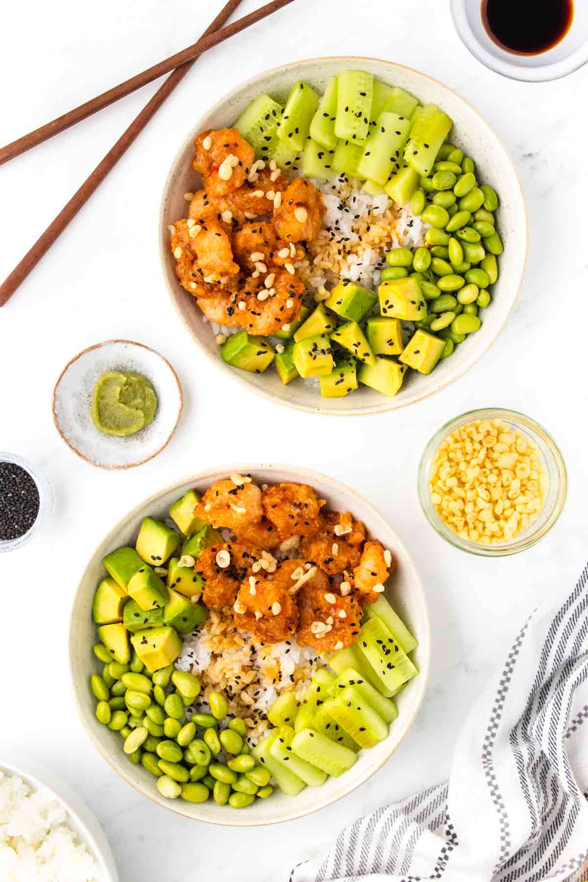 Spicy Shrimp and Avocado Sushi Bowl