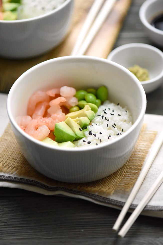 Shrimp Avocado Sushi Bowl