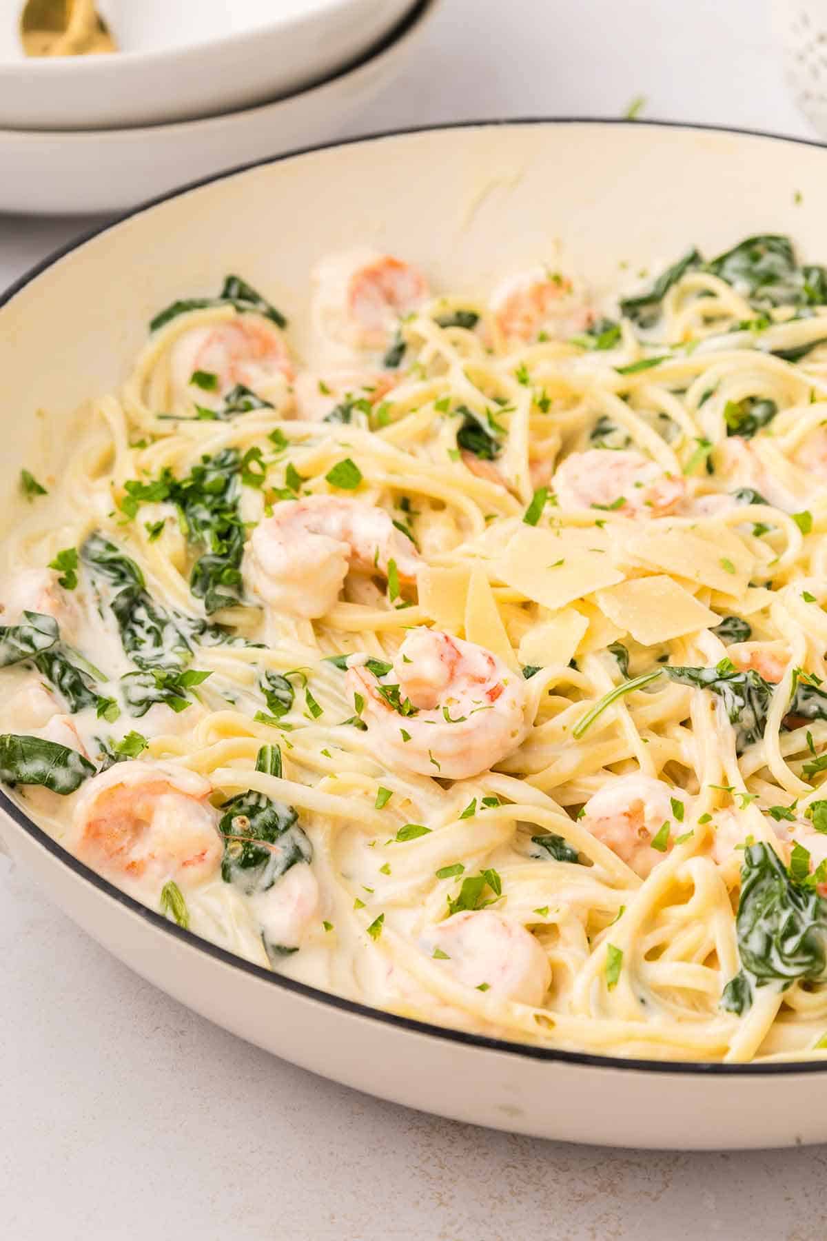 Shrimp Florentine with Linguine or Spaghetti
