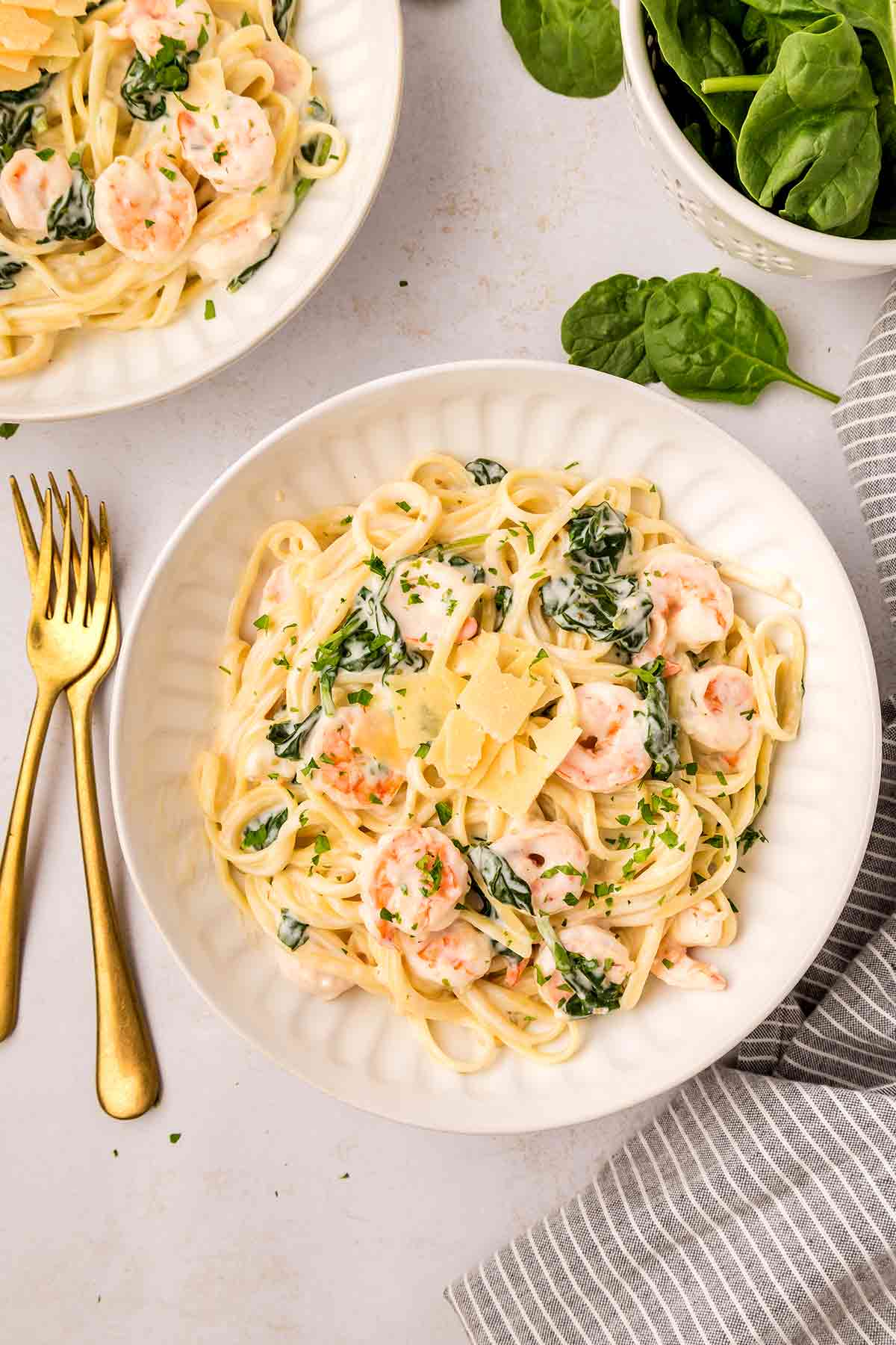 Shrimp Florentine with Creamy Spinach