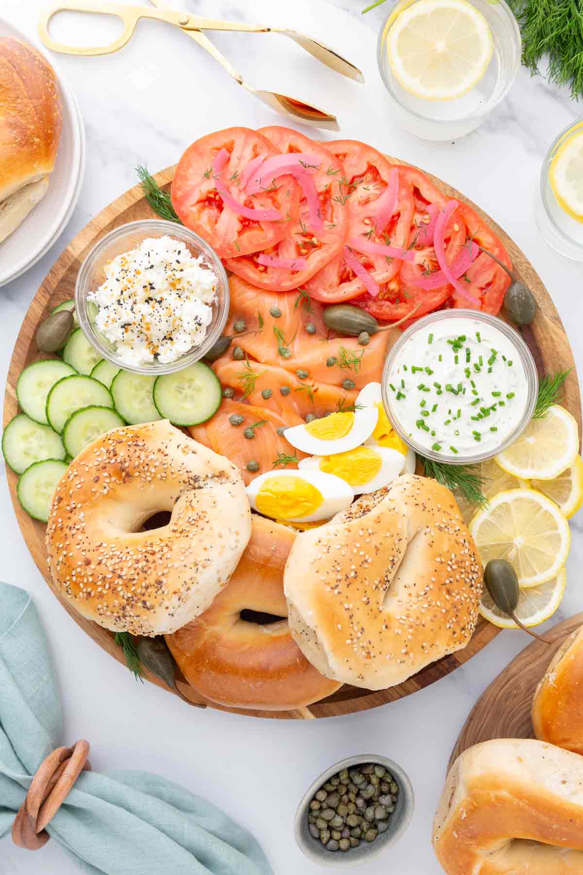 Smoked Salmon (lox) Bagel Board