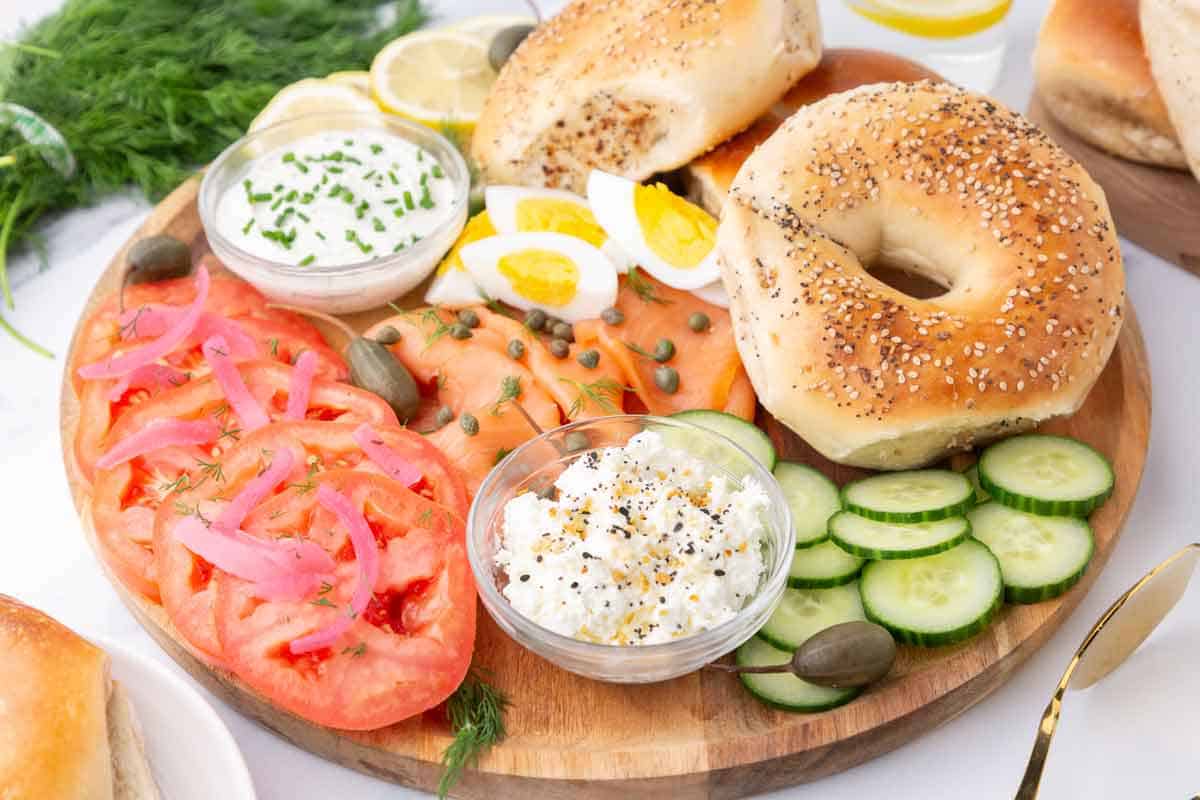 Bagel Board with Smoked Salmon (lox)
