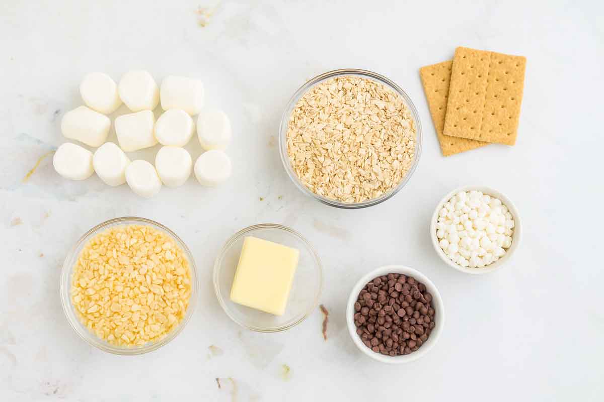 Homemade S'mores Granola Bar Ingredients