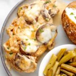 Smothered Chicken with Gravy, Green Beans and Potato