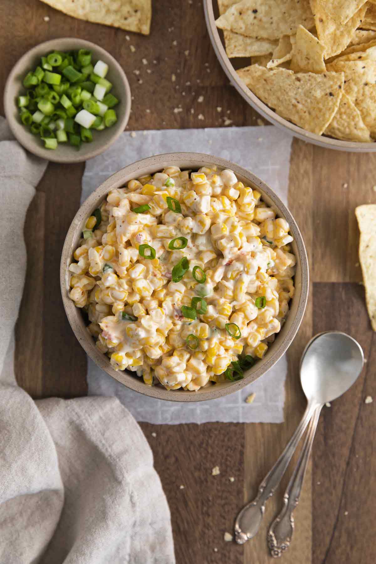 Southwest Corn Dip with Tortilla Chips