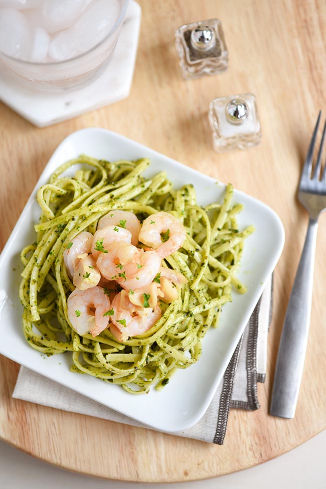 Shrimp and Chicken Pesto Pasta