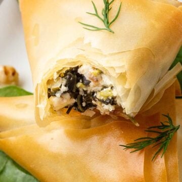 Spanakopita Triangles with Tzatziki Sauce