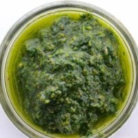 Simple Spinach Pesto in Mason Jar