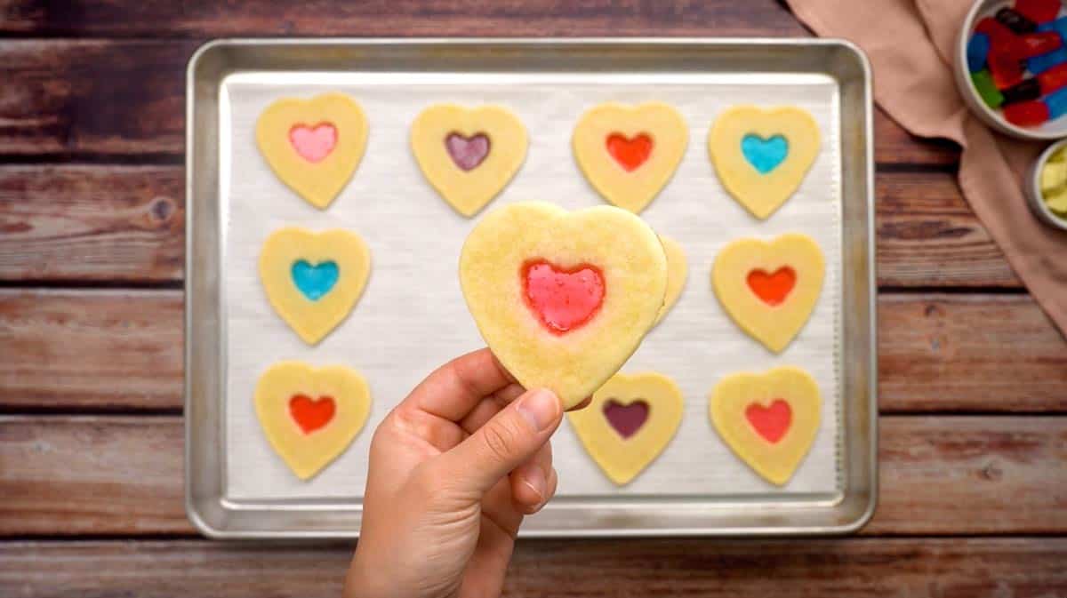 Easy Stained Glass Heart Shaped Jolly Rancher Sugar Cookies