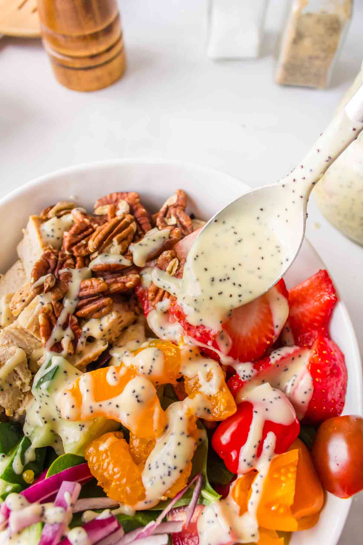 Poppy Seed Dressing for Strawberry Chicken Spinach Salad