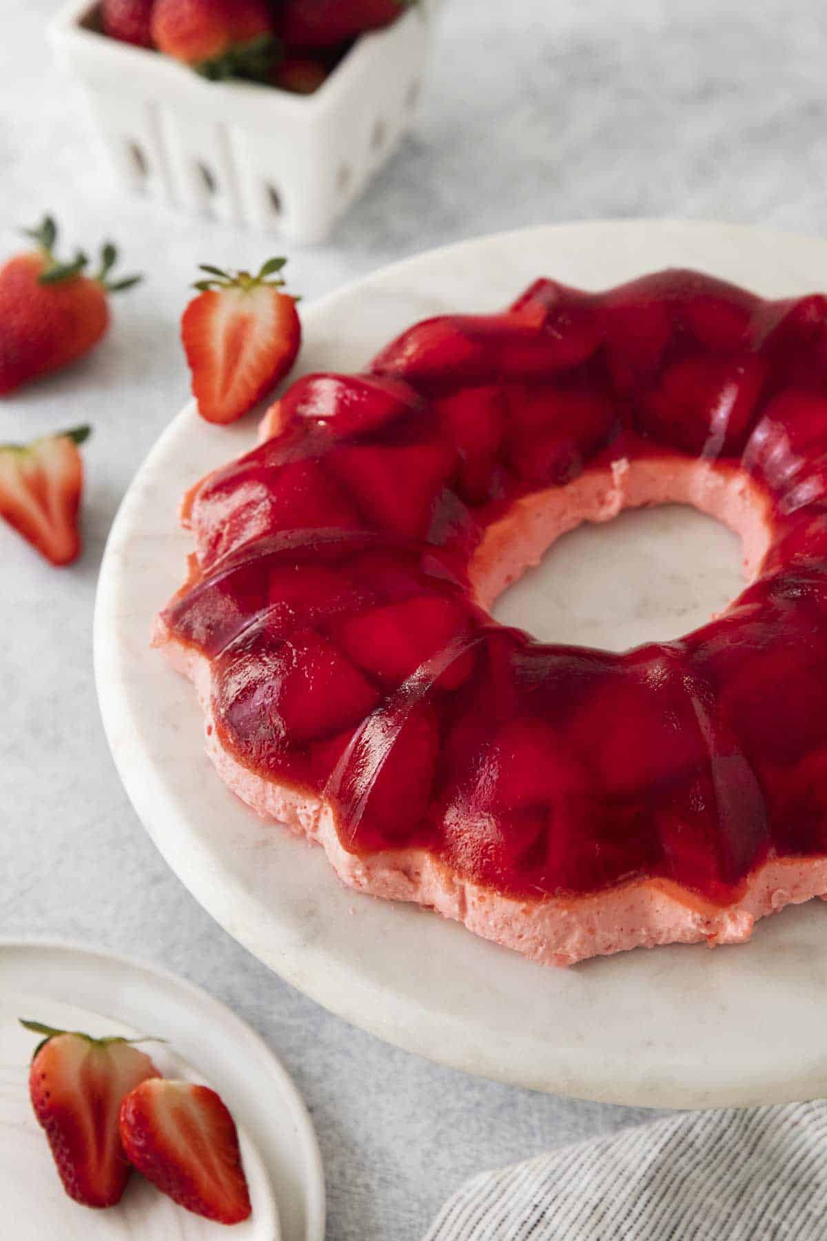 Strawberry Cream Jello Mold