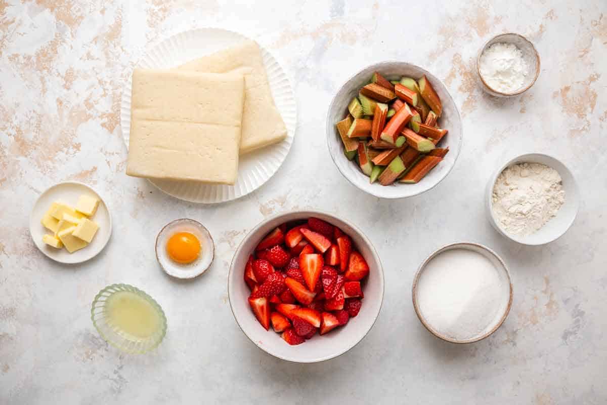 Strawberry Rhubarb Pie Ingredients