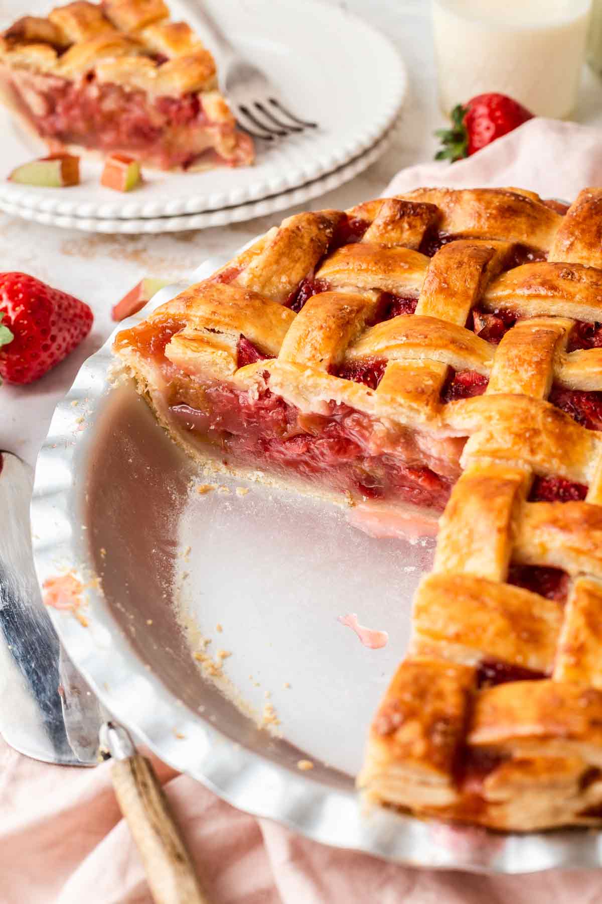 Strawberry Rhubarb Pie with store-bought crust