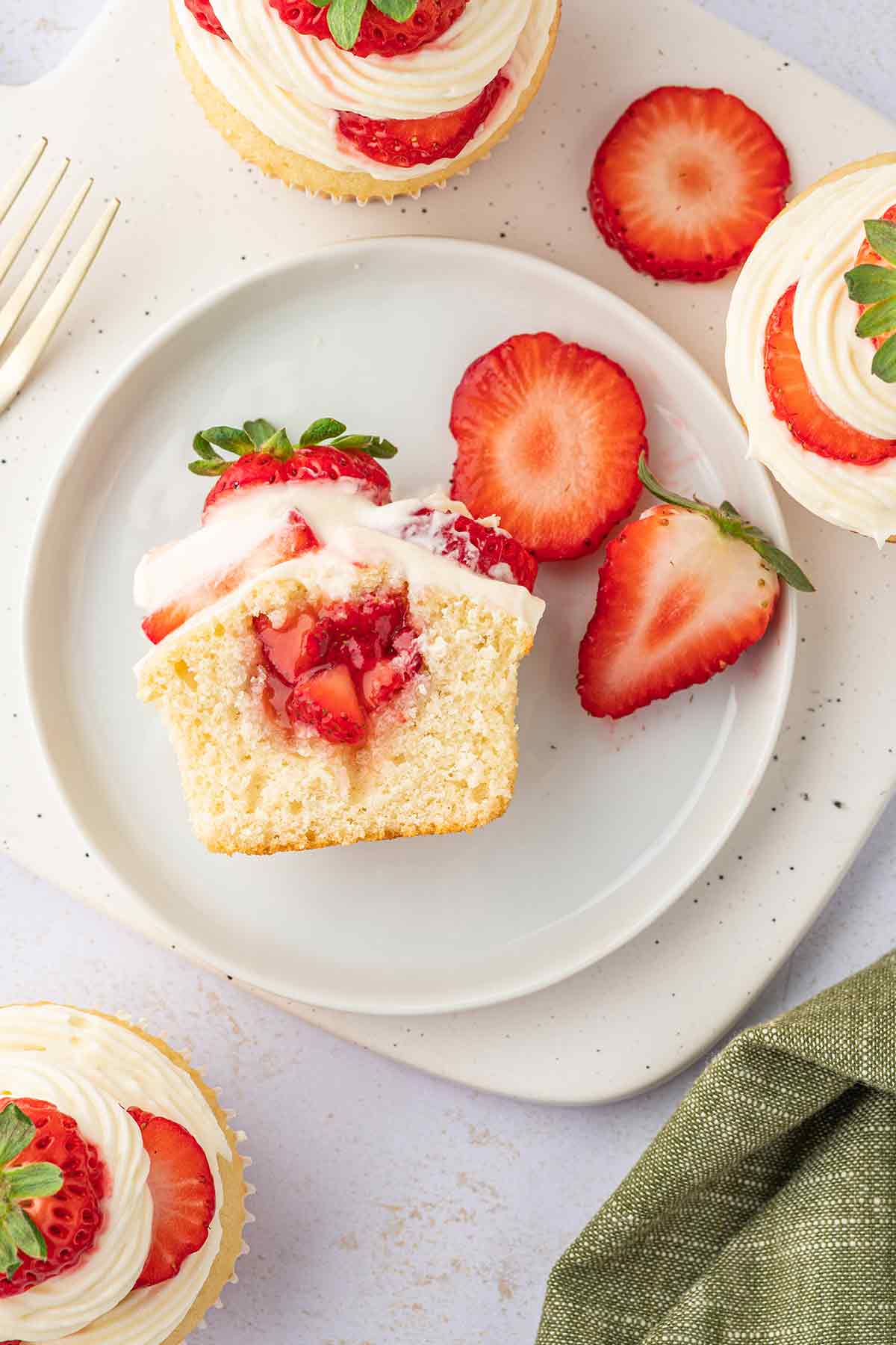 Valentine's Day Strawberry Shortcake Cupcakes