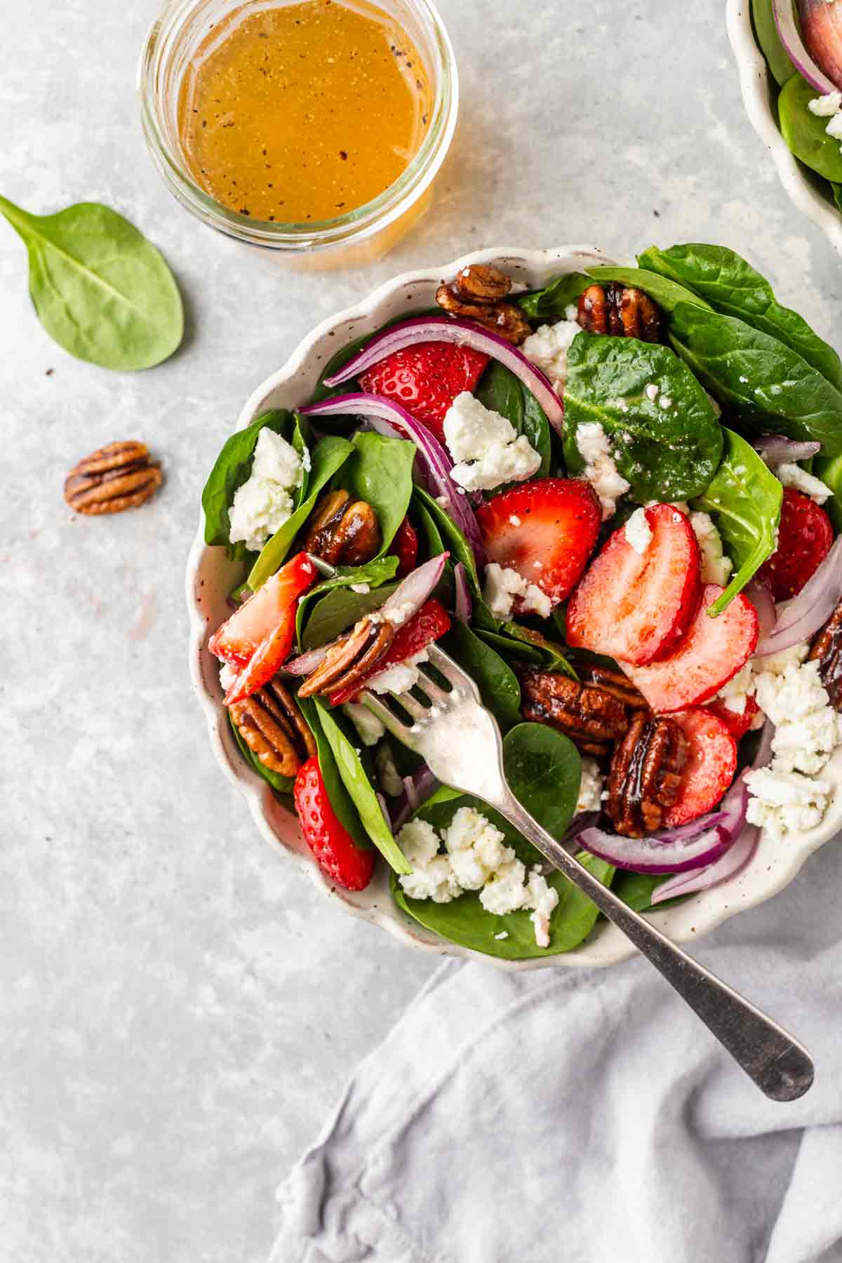 Strawberry Spinach Salad with Maple-Butter Glazed Pecans