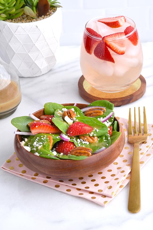 Strawberry Spinach Salad with Maple Glazed Pecans