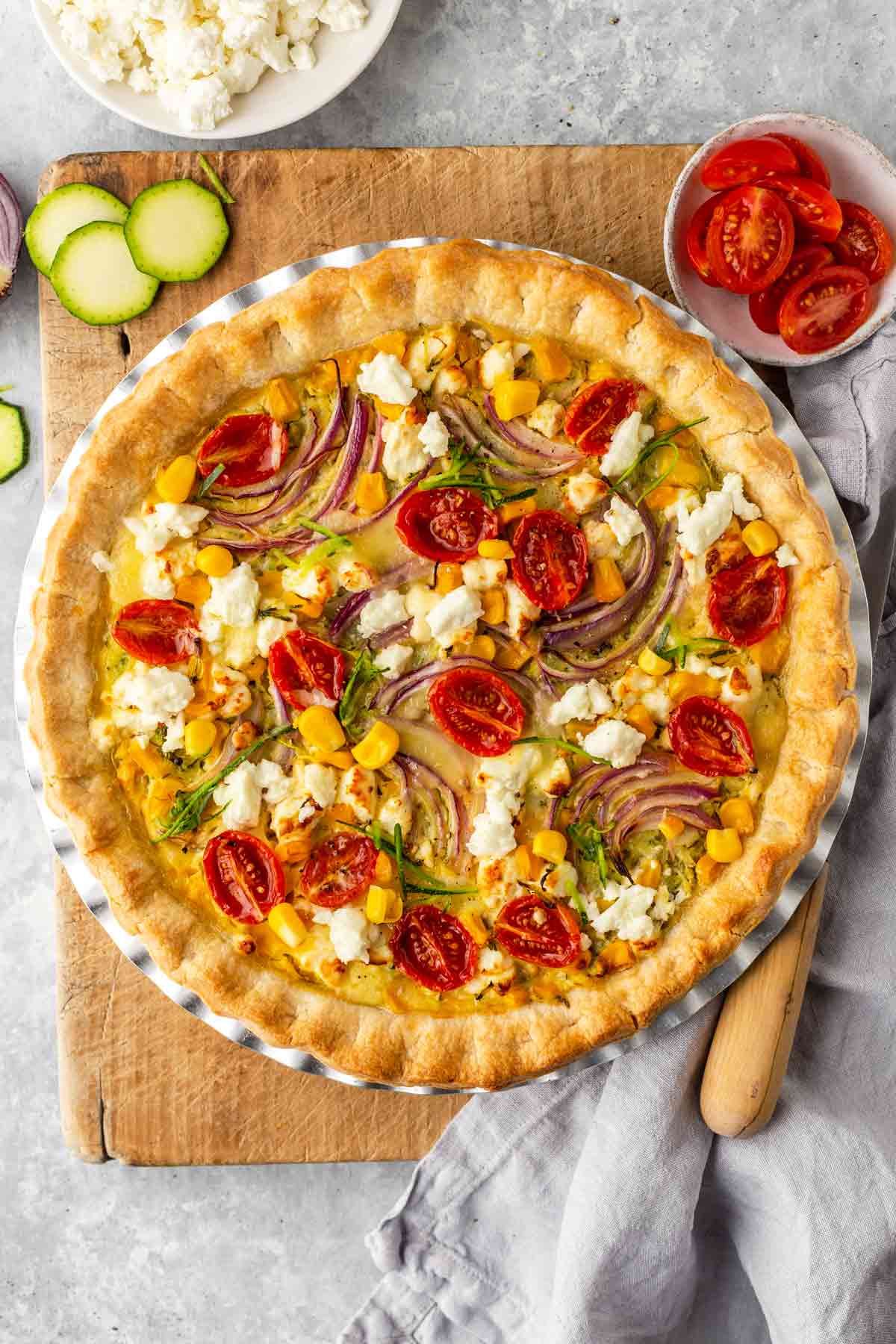 Summer Garden Pie (Zucchini, Corn, Tomatoes, Feta)