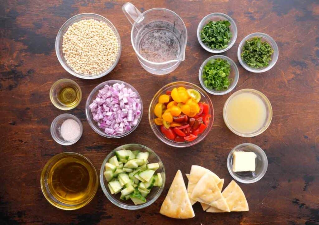 Ingredients for Israeli Couscous Salad