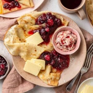 Swedish Crepes with Lingonberry Butter