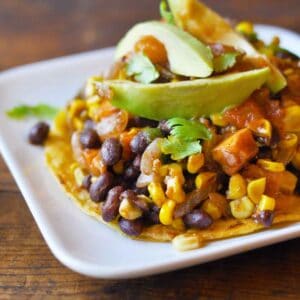 Black Bean Sweet Potato Tostadas