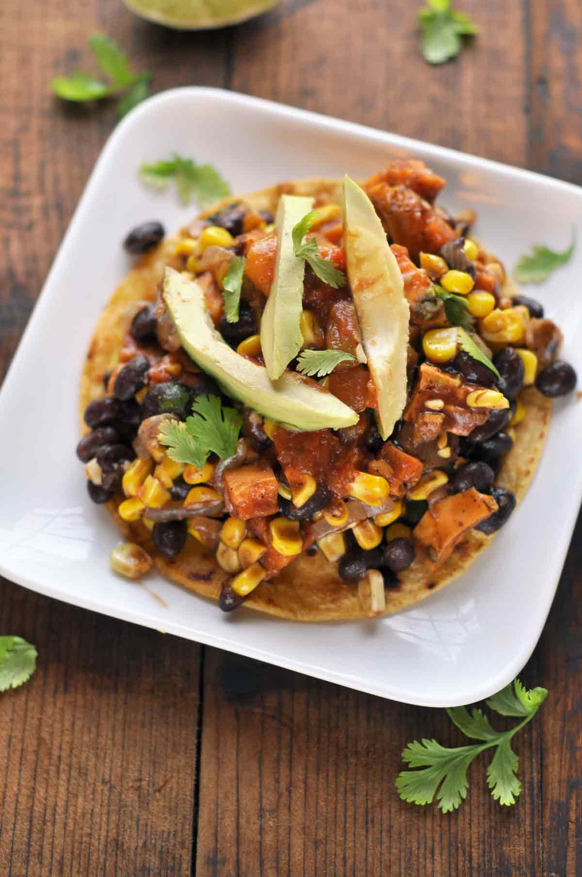 Vegetarian Sweet Potato Tostadas