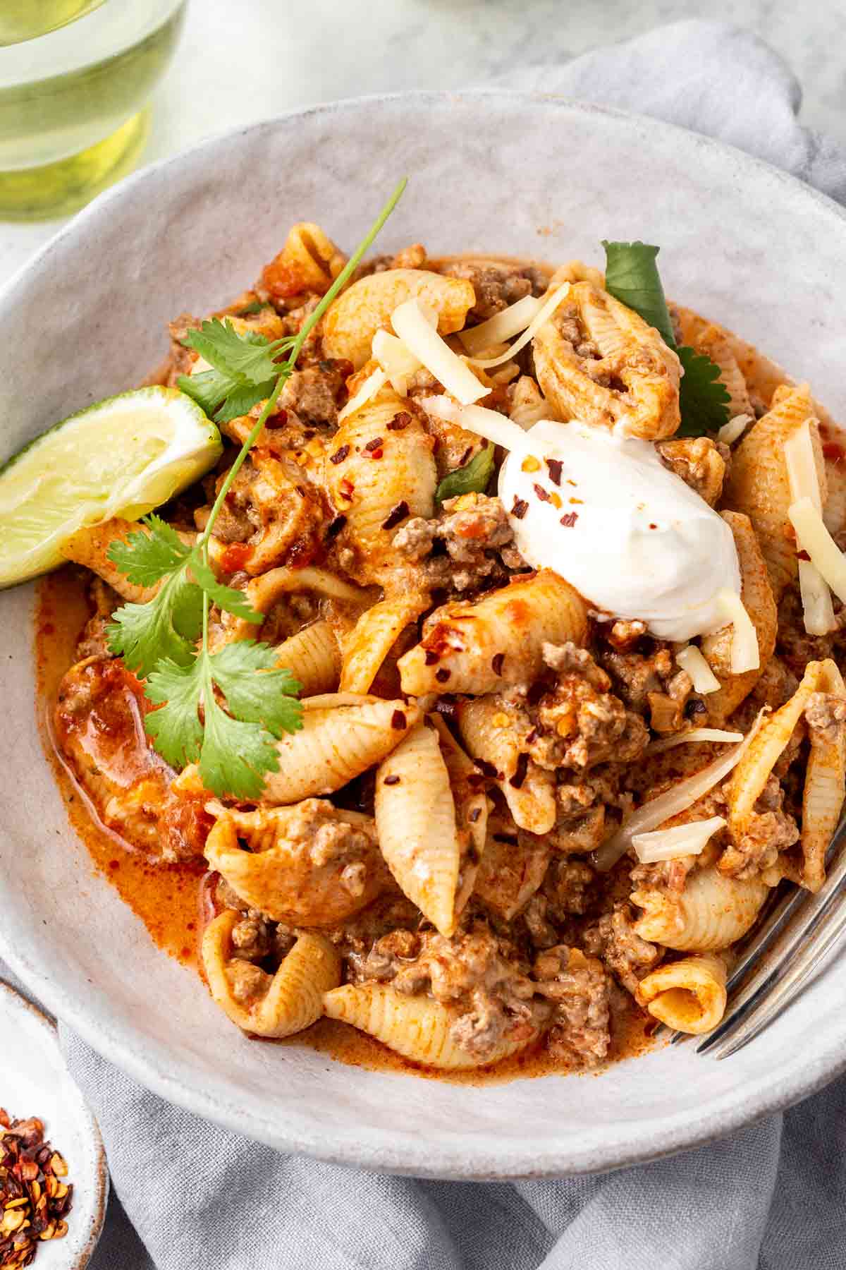 Taco Pasta with Sour Cream