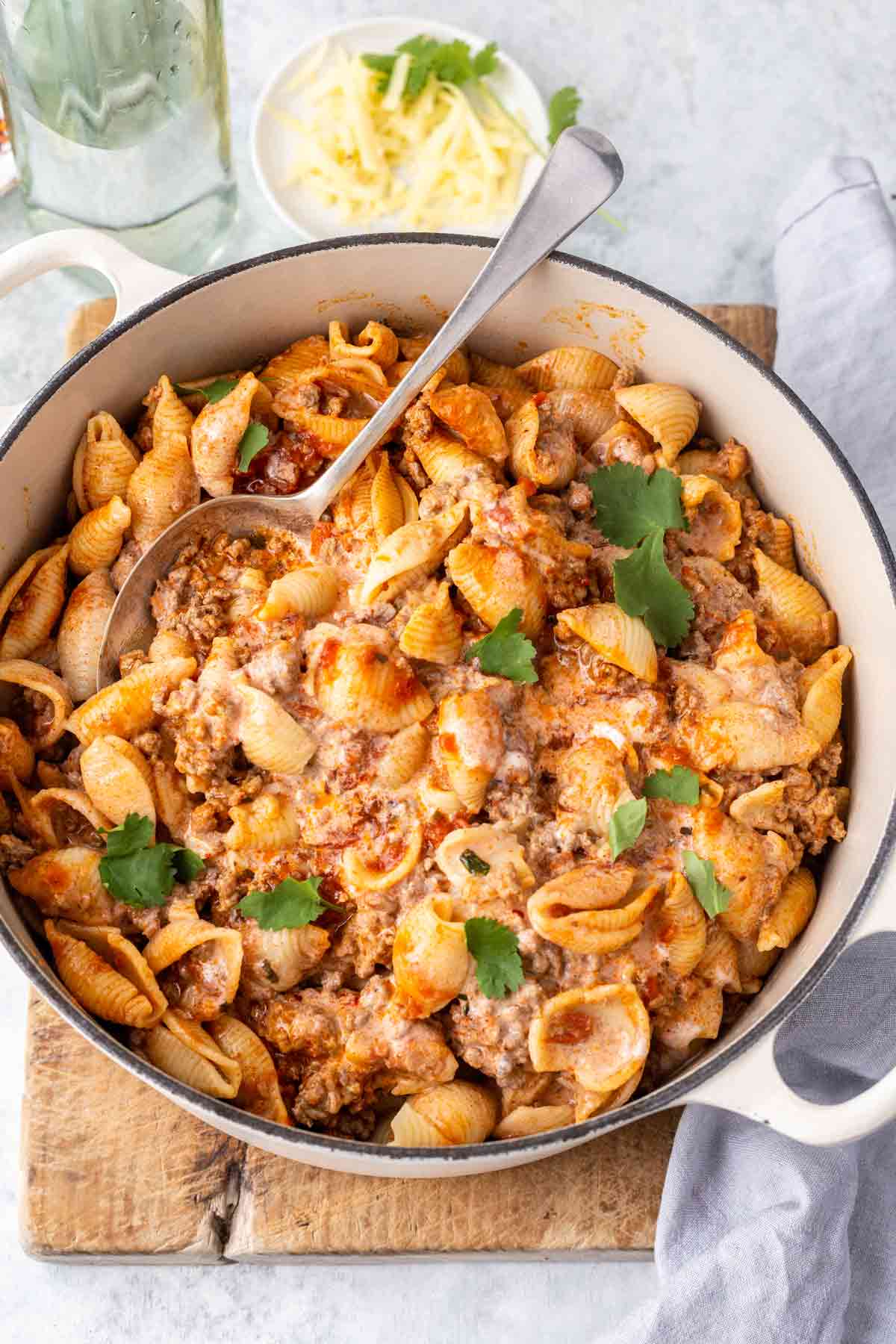 Stovetop Taco Pasta in Dutch Oven