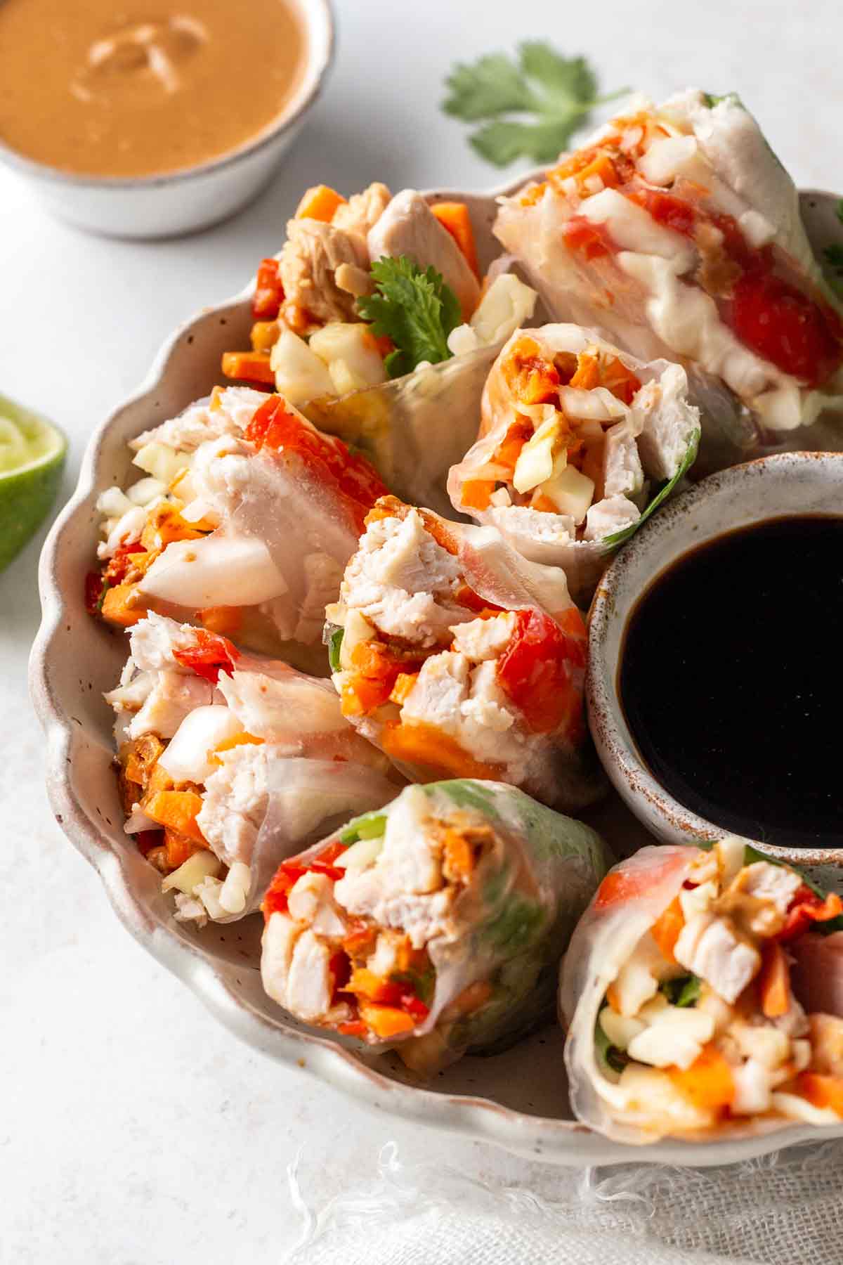 Thai Chicken Wraps with Rice Paper