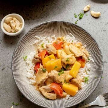 Thai Coconut Curry Chicken over rice