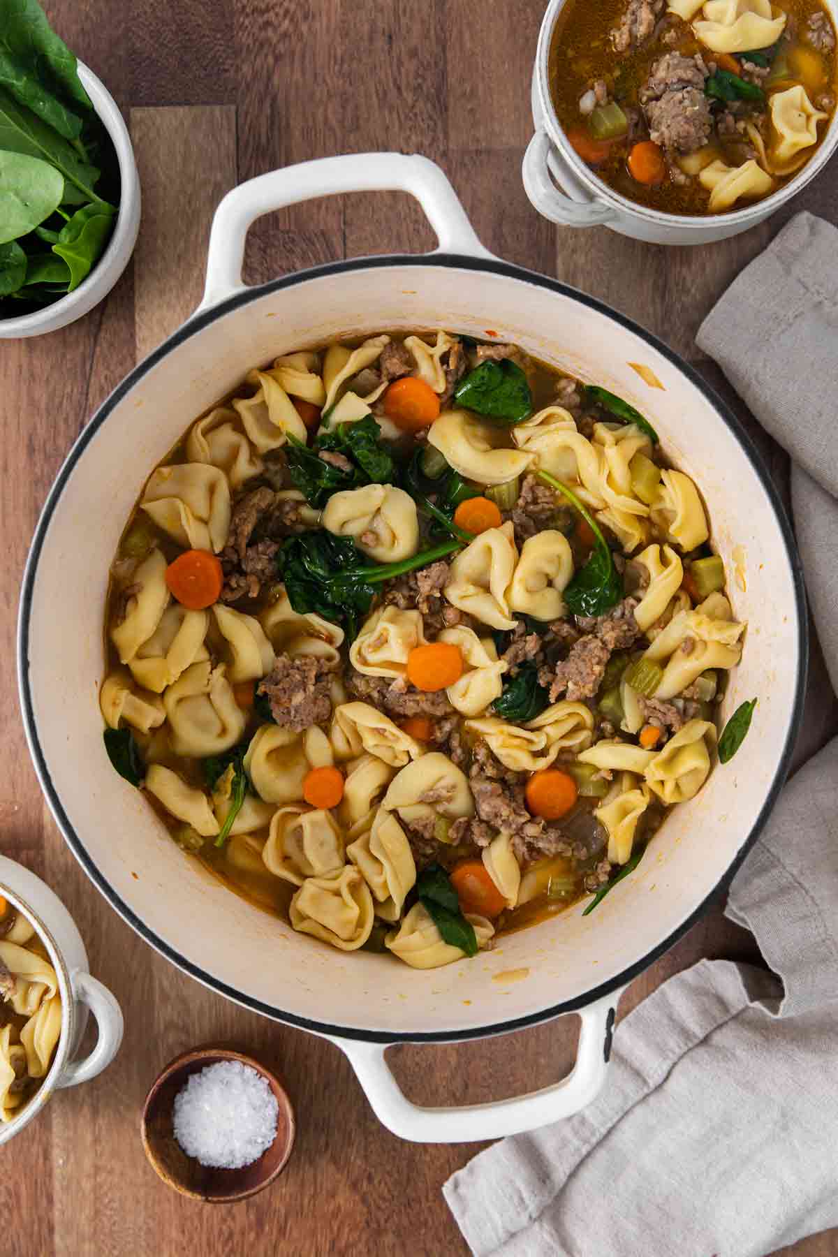 Pot of Tortellini Soup